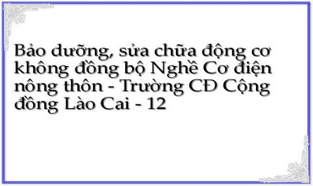 Bảo dưỡng, sửa chữa động cơ không đồng bộ Nghề Cơ điện nông thôn - Trường CĐ Cộng đồng Lào Cai - 12