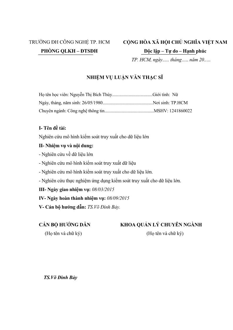 Luận văn Thạc sĩ Công nghệ thông tin Nghiên cứu mô hình kiểm soát truy xuất cho dữ liệu lớn - 1 Trang 4