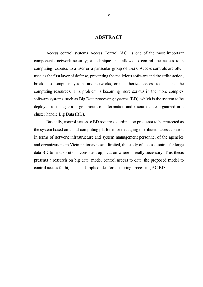 Luận văn Thạc sĩ Công nghệ thông tin Nghiên cứu mô hình kiểm soát truy xuất cho dữ liệu lớn - 1 Trang 8
