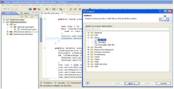 Tiếp theo ta chọn project để export và chọn đường dẫn output cho file jar rồi 1
