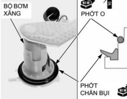 Hình 2 7 Lăp lọc xăng Ráp 2 tấm định vị với dấu UP hướng lên đồng thời 2