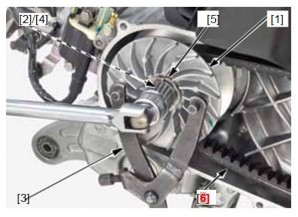 Hình 3 13 Hãm và tháo bộ côn trước Pu ly Tháo rời các chi tiết của côn trước 2