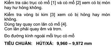 Hình 3 11 Cấu tạo cò mổ Kiểm tra trục cò 1 và cò mổ 2 Kiểm tra độ rơ độ 3