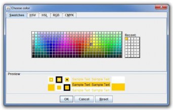 Các hàm tạo của lớp JColorChooser JColorChooser Tạo một bảng chọn màu với 10