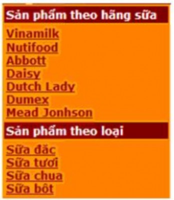 Sau Trang banner htm Trang footer htm Trang menu phai html Trang loại – hãng sữa có link 15