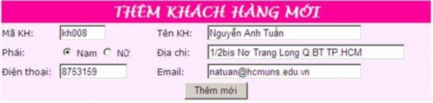 Phân tích yêu cầu Gọi sử dụng lớp xl khach hang Hướng dẫn giải Gọi sử 2