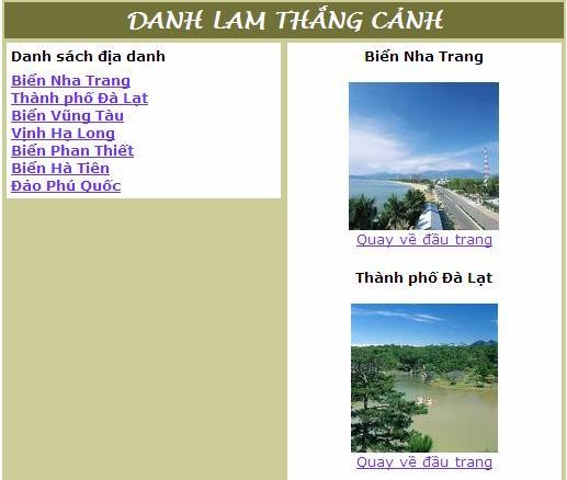 Khi đã chọn tên danh lam thắng cảnh sẽ di chuyển tới đúng hình của danh lam 18