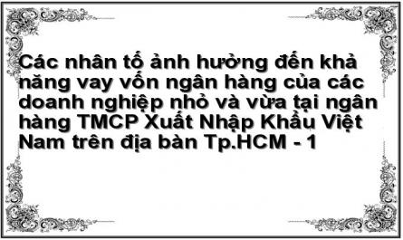Các nhân tố ảnh hưởng đến khả năng vay vốn ngân hàng của các doanh nghiệp nhỏ và vừa tại ngân hàng TMCP Xuất Nhập Khẩu Việt Nam trên địa bàn Tp.HCM - 1