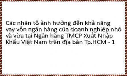Các nhân tố ảnh hưởng đến khả năng vay vốn ngân hàng của doanh nghiệp nhỏ và vừa tại Ngân hàng TMCP Xuất Nhập Khẩu Việt Nam trên địa bàn Tp.HCM - 1