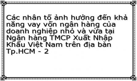 Các nhân tố ảnh hưởng đến khả năng vay vốn ngân hàng của doanh nghiệp nhỏ và vừa tại Ngân hàng TMCP Xuất Nhập Khẩu Việt Nam trên địa bàn Tp.HCM - 2