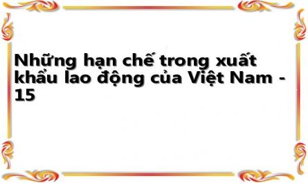 Những hạn chế trong xuất khẩu lao động của Việt Nam - 15