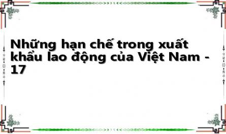 Những hạn chế trong xuất khẩu lao động của Việt Nam - 17