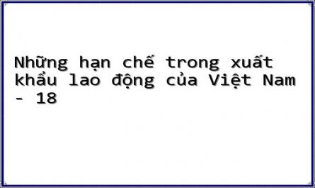 Những hạn chế trong xuất khẩu lao động của Việt Nam - 18