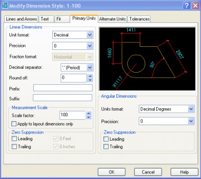 Linear Dimensions gán dạng và đơn vị cho kích thước dài  Unit format Gán dạng 8