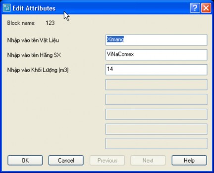 Lệnh Attedit Edit attributes one at a time Yes No Y N Sửa nhiều thuộc tính một lúc 1