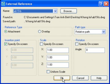 Browse Thay đổi bản vẽ chen vao Found in đường dẫn của bản vẽ xref Path type 11