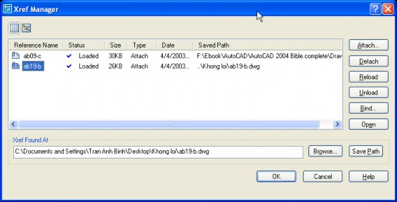 Nú Tree View cho phep ta nhin câu truc cây cua xref Danh sach được liệt kê theo ban 13