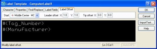 Hiệu chỉnh một mẫu nhãn Chọn từ menu dbConnectTemplateEdit Label Template 9