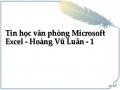 Tin học văn phòng Microsoft Excel - Hoàng Vũ Luân - 1