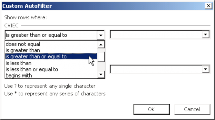 Trong trường hợp điều kiện lọc phức tạp không đúng với một giá trị trong 5