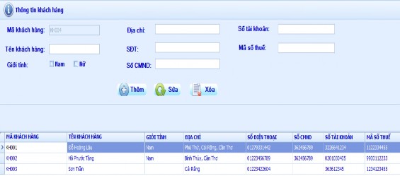 Hình 19 Form thông tin khách hàng Trong bảng thông tin khách hàng vẫn có các chức 16
