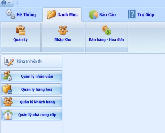 Hình 16 Thông tin nút quản lý Trong phần quản lý nhân viên ta có form nhân viên 6