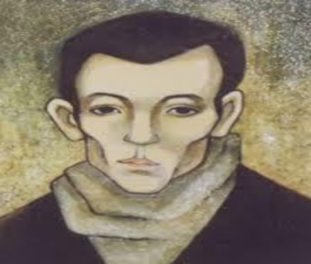 Kim Lân tranh Nguyễn Thị Hiền Nhà văn Kim Lân bên bức chân dung của mình do họa 1