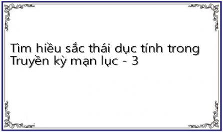 Cơ Sở Lý Luận Và Thực Tiễn Của Việc Tìm Hiểu Vấn Đề Sắc Thái Dục Tính