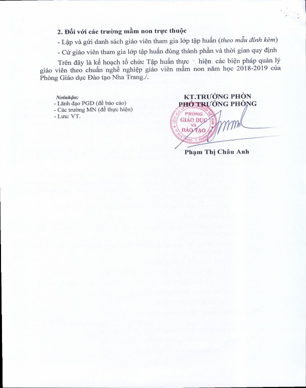 PHỤ LỤC 7 DANH SÁCH GIÁO VIÊN MẦM NON THAM GIA KHÓA TẬP HUẤN 2
