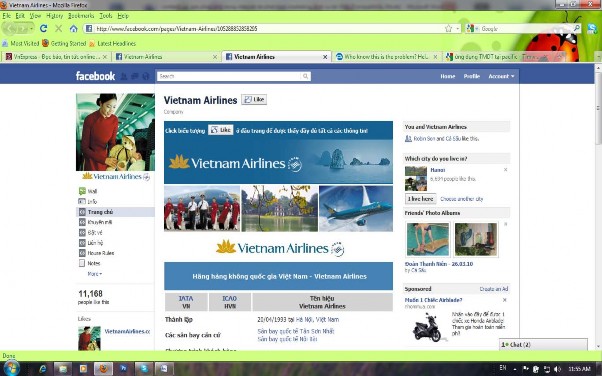 Hình 2 4 Các trang facebook của Vietnam Airlines  Nhận xét đánh giá về quảng cáo 3
