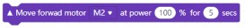 I 9 Khối lệnh điều khiển motor M2 quay chiều tới với công suất 100 trong thời 15