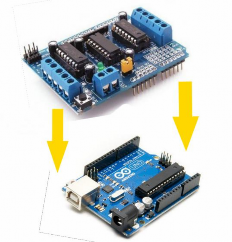 3 Sử dụng keo 2 mặt hoặc keo nến để cố định mạch Arduino L293D phía trên 19