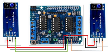 5 Tiến hành nối dây kết nối cảm biến hồng ngoại với mạch Arduino Cảm biến 2