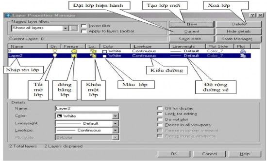 Gán và thay đổi màu cho lớp Nếu click vào nút vuông nhỏ chọn màu sẽ xuất 5