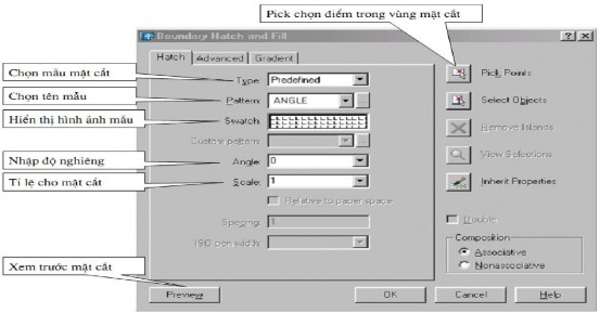 b Trang Advanced Island Detection Style Chọn kiểu mặt cắt 43 Object type Nếu chọn 4