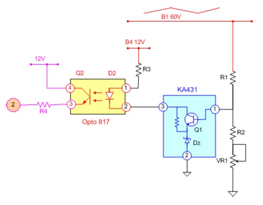 Nguyên lý hoạt động ổn áp Giả sử khi điện áp vào giảm hoặc khi cao áp 3