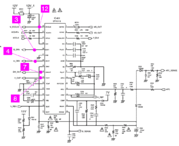 Sơ đồ khối dao động mành gồm cả dao động dòng và Regu Khối quét mành Monitor 6