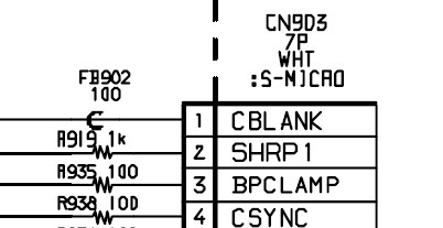 Tín hiệu v sync qua điện trở R938 tới chân 28 của IC 901 2 Mạch đồng bộ dọc 13
