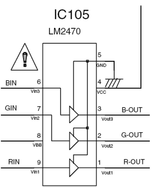 Chân 1 R OUT tín hiệu mầu đỏ đi ra cung cấp cho Katot R Chân 2 G OUT tín hiệu mầu 12