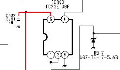 Sau đó tín hiệu được đưa qua chân 4 của ic900 đưa đến chân 30 của IC vi xử 3
