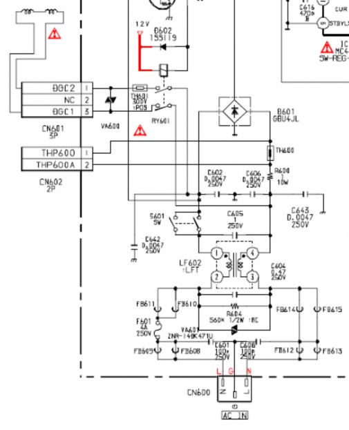 a Phần sơ cấp Ghim điện vào mở công tắc Nguồn cấp cho giao động wa trở R610 6