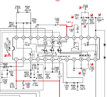 Pin1 17 nhận điện thế nguồn 12VDC Pin8 nhận tín hiệu dao động ngang Pin18 Điều 1