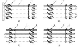 Hình 5 8 Dàn bay hơi đối lưu tự nhiên 1 Ống trao đổi nhiệt 3 Ống góp 2 Cánh 1