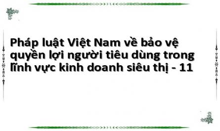 Pháp luật Việt Nam về bảo vệ quyền lợi người tiêu dùng trong lĩnh vực kinh doanh siêu thị - 11