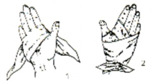 Hình Băng lòng bàn tay 2 5 Băng khuỷu tay Gấp phía dưới góc khăn tam giác rộng 12