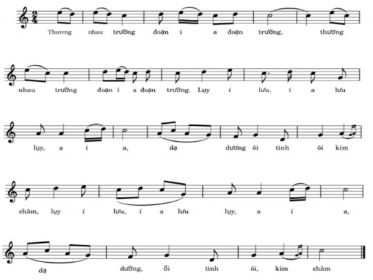 Lựa chọn điệu hát trên có giai điệu đẹp tiết tấu rõ ràng với các bước 1