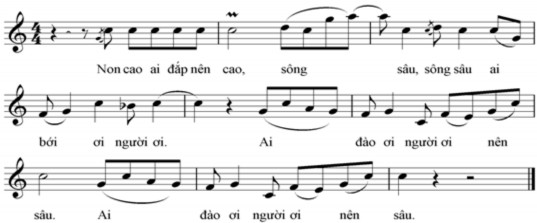Không dài dòng chỉ cần cặp thơ lục bát cũng có thể phổ thành một bài lý 5