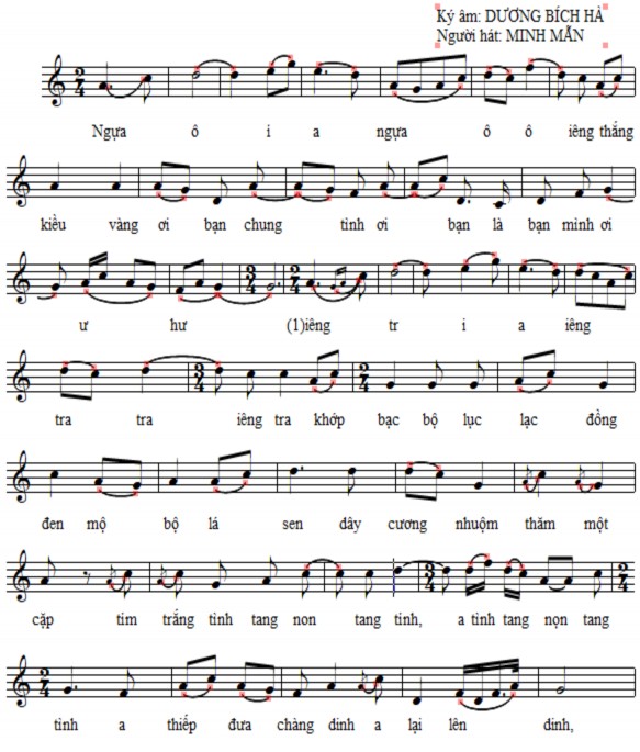 LÝ GIAO DUYÊN Thừa Thiên Huế LÝ DẠ KHÚC Thừa Thiên Huế Ký âm DƯƠNG BÍCH HÀ 11