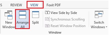 Thị đồng thời Mở các tài liệu cần xem Tab View group Window Arrange All 15