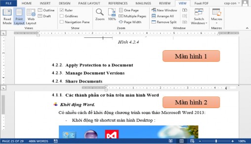 Hình 4 2 4 Để trở lại màn hình như ban đầu Tab View group Window Remove 9